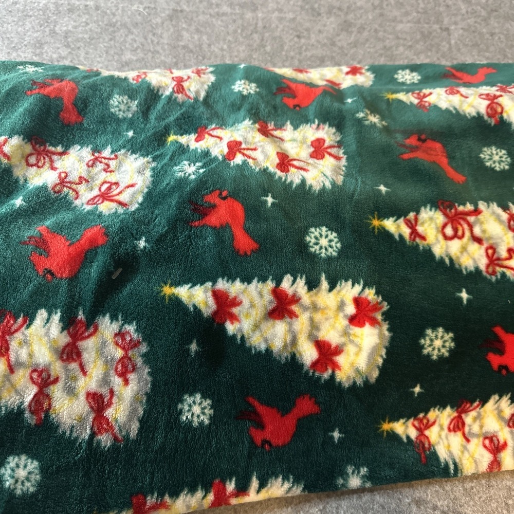 NEW Kringle Express 60x80 Cardinal Trees Holiday Throw Blanket Printed Border